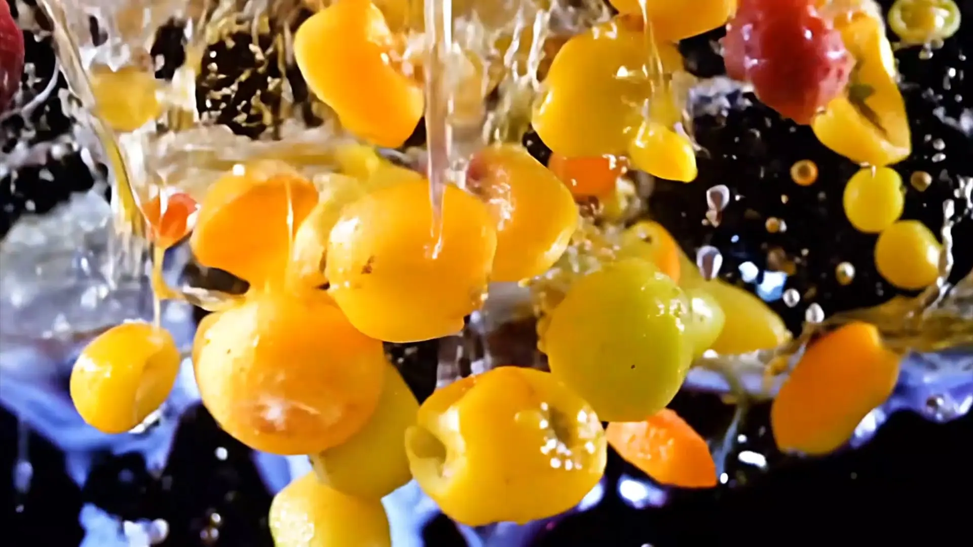 Fresh Fruit Cascade Perfect Transition for Creative Projects